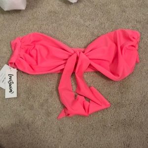Hot pink bandeau bikini top